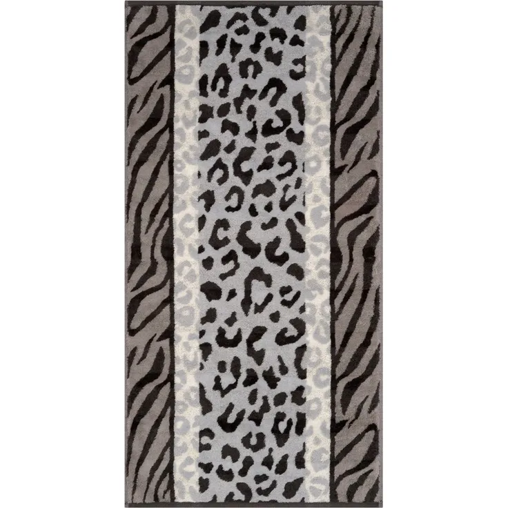Cawö Handtuch Duschtuch Noblesse Animal 1090-77 Leo Zebra grau 50x100