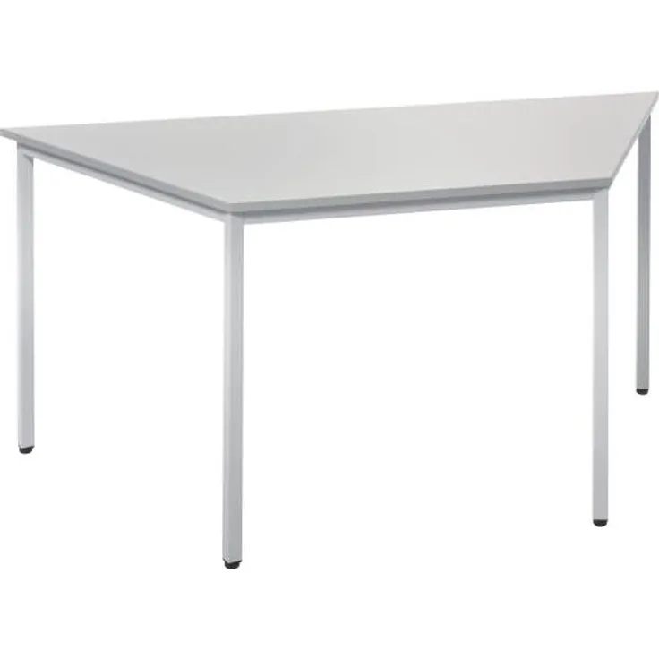 Soennecken Trapeztisch 1.600/800x690mm Gestell alusilber Platte lichtg