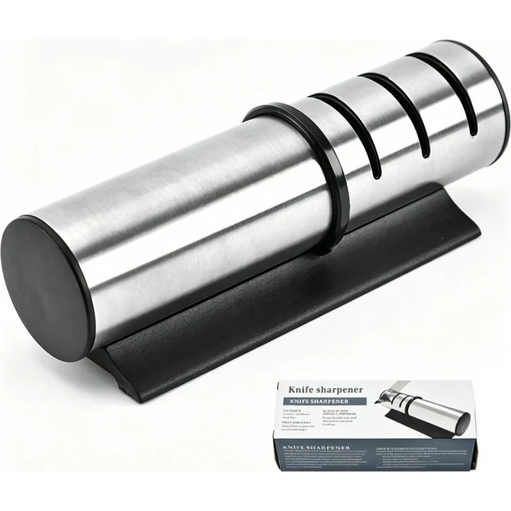 Toomoke Messerschärfer Messerschärfer Rollschleifer mit 3 Stufen Rutschfester Boden, 3 Stufen Messerschärfer Moderne Rollschleifer manuelle Funktionsweise – Bild 1