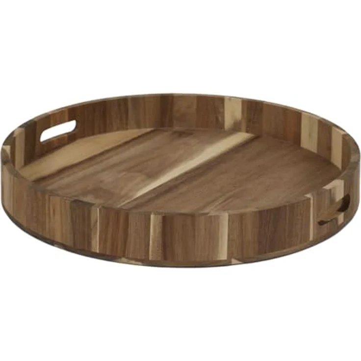 HOME DECO FACTORY, KA5092, Acacia Tray 40 cm - Elegant and Practical for Serving Your Dishes in Style, Easy to Transport and clean, Perfect for Any Occasion - Brown – Bild 2