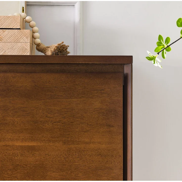 DESVIAE Sideboard Walnuss aus MDF – 99x82,3x23,5 cm – 2 Türen, Steckdosenöffnungen – Bild 8
