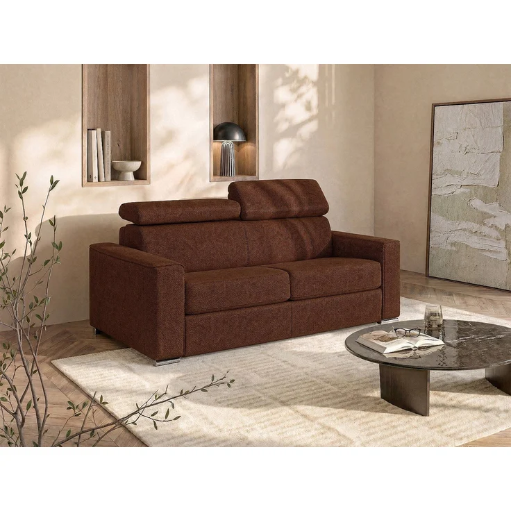 Vente-unique - VIZIR - Schlafsofa - Plastik - Kunststoff (PVC), Metall - Terracotta - 194 x 223 x 110 cm – Bild 2