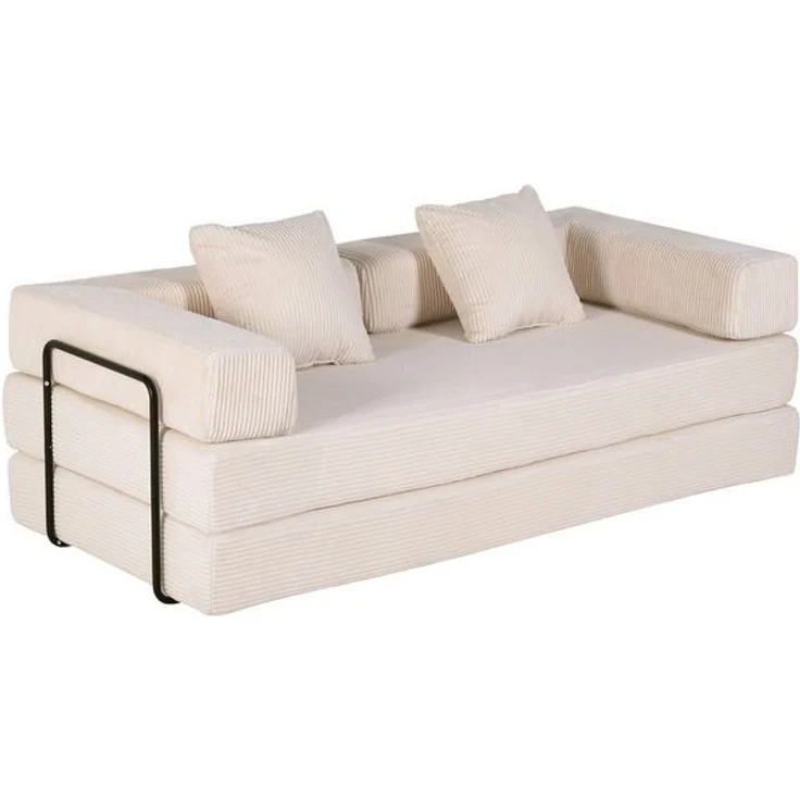 Leawin Sofa 4-in-1 Wohnzimmersofa mit Bettfunktion – faltbares Cord Schlafsofa, Bequemes & modernes Schlafsofa aus Cord – ideal für kleine Räume – Bild 4
