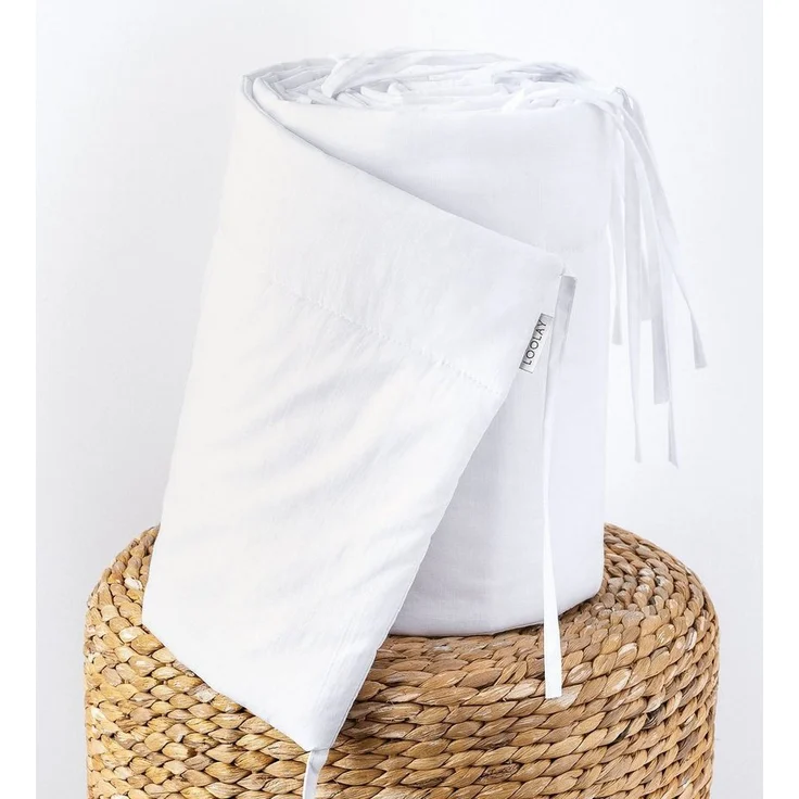 Loolay Bettnestchen 100% WEIß BIO-Baumwolle Atmungsaktives Babybett BETTUMRANDUNG, (420, 360, 210, 180 x 30cm, Baby und Neugeborene Premium GESCHENK!, LUX Babyausstattung Umrandung Kopfschutz Kantenschutz Bettschlange), LOOLAY® - 100% Europäische Stoff... – Bild 5