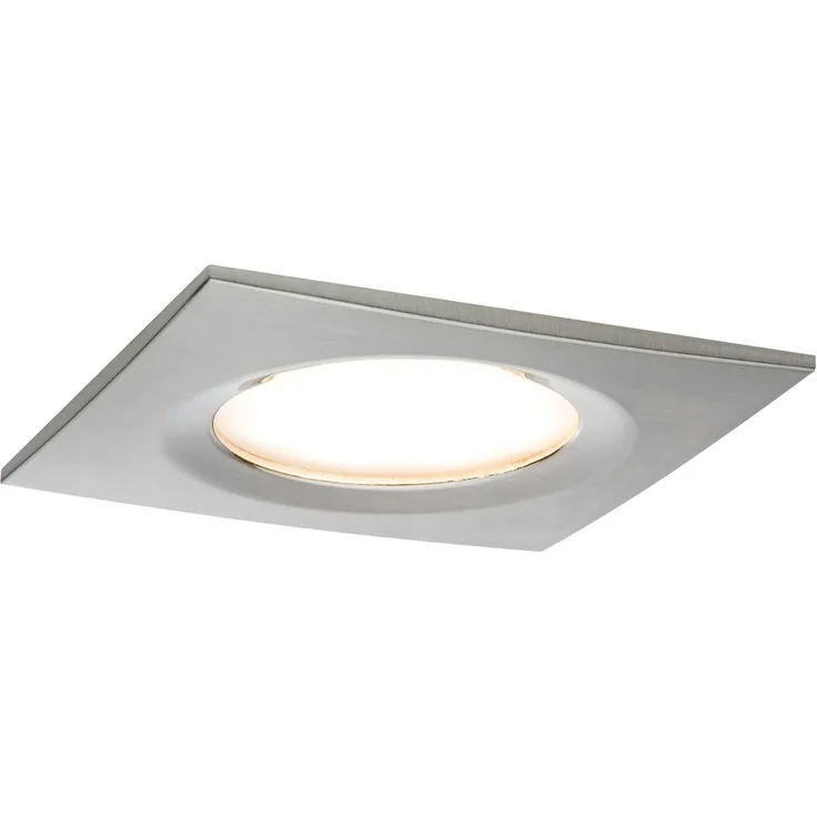 Paulmann Premium Einbauleuchten Set Coin Slim dimmbar eckig starr LED 1x6,8W 2700K 230V 51mm Eisen g/Alu7490