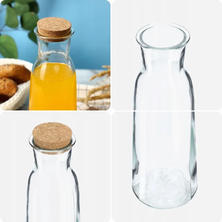 KADAX Karaffe Glas Wasserkrug 1000 ml 1 Liter Wasser Wein Getränke Stopfen – Bild 6