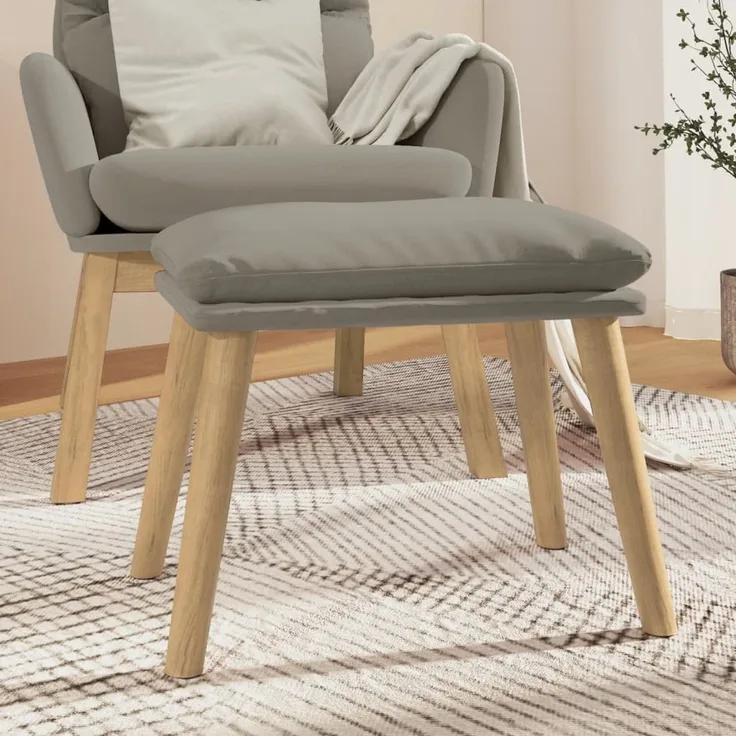 vidaXL Fußhocker Hellgrau 45 x 29,5 x 39 cm Samt [341435]