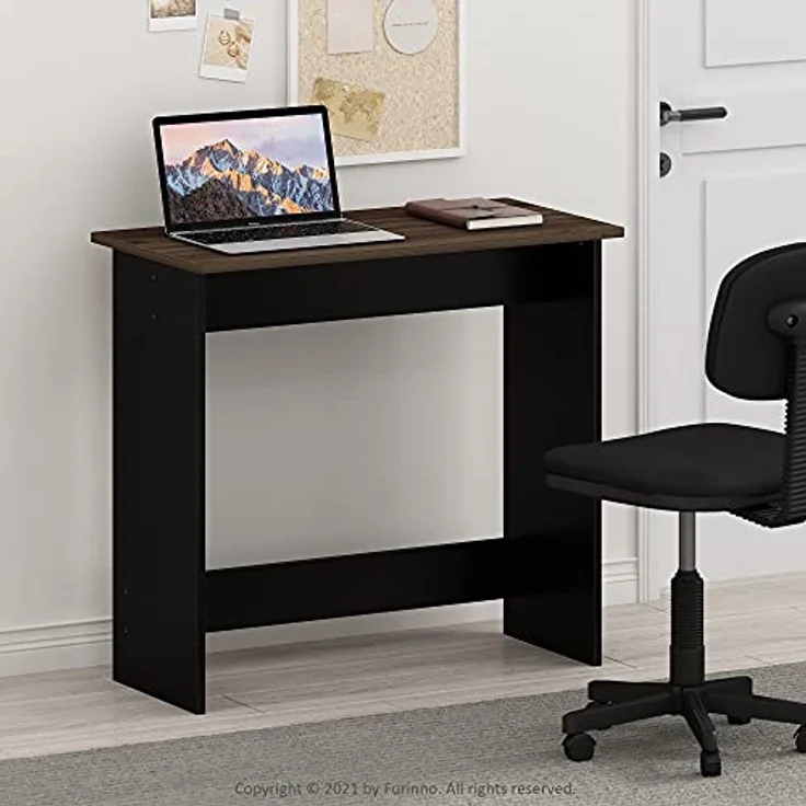 Furinno Simplistic Schreibtisch, Computertisch, PC-Tisch, Bürotisch, Holz, Columbia Walnut / Schwarz, 39. 4 x 80 x 75. 7 cm – Bild 3