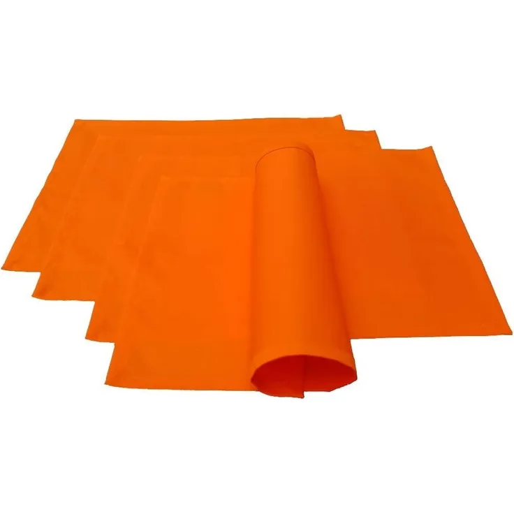 Lemos Home Platzset Tischset Platzdeckchen 4 Stück ca. 46x36 cm aus Baumwolle Viele Farben (Orange)