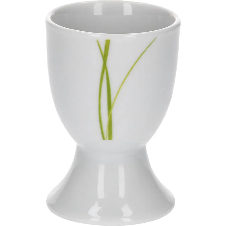 Van Well Bali Eierbecher, rund Ø 4,8 cm, H 7,0 cm, Liniendekor, edles Marken-Porzellan