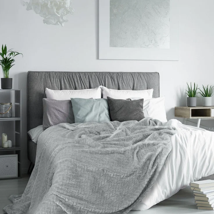 Wohndecke Kuscheldecke Decke MICROFASER Sofadecke Tagesdecke CINDY 220x200 cm silber – Bild 3