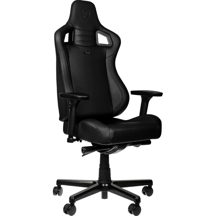 noblechairs Epic Compact Gaming Stuhl, Bürostuhl Ergonomisch, Schreibtisch Stuhl, Kopf- und Lendenstütze, PU-Leder, Entwickelt für Nutzer bis 120 kg und 1,7 Meter Hoch (Schwarz/Carbon) – Bild 1