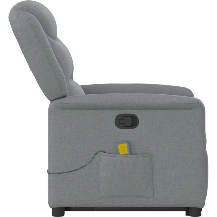 vidaXL Massagesessel mit Aufstehhilfe Hellgrau Stoff 3303204 – Bild 5