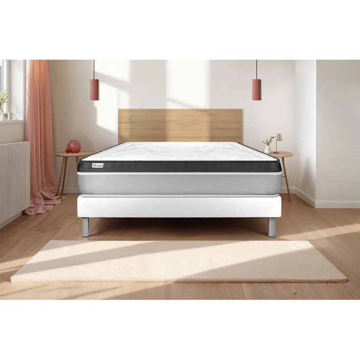 Matratzenset VITAL ERGO 180 x 220 cm Bettrahmen Kit weiß