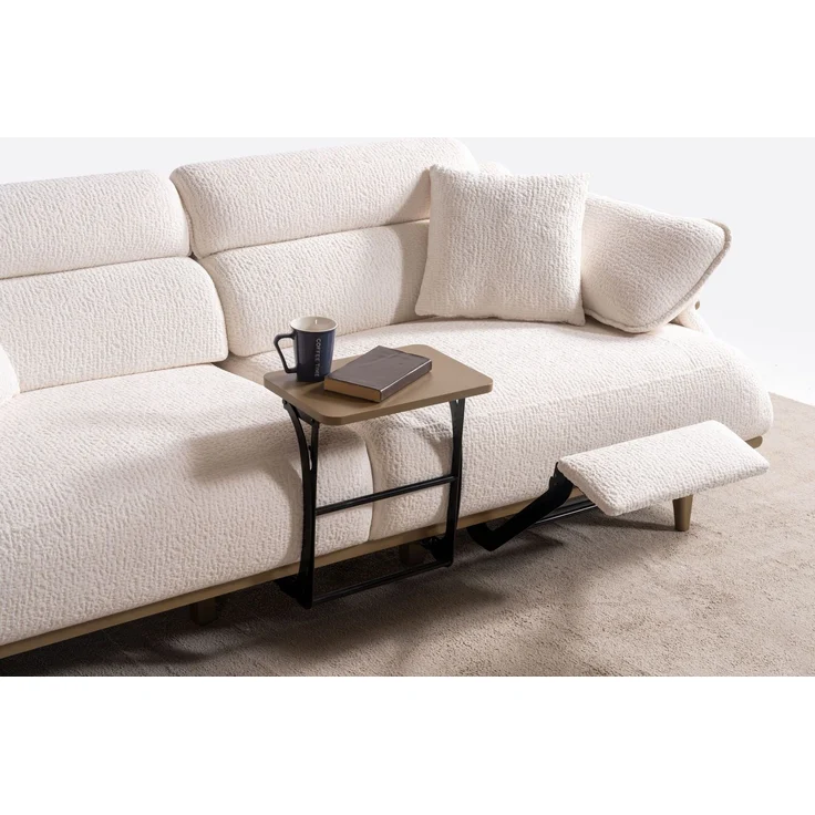 Sitzgruppe/Sofa Set - Wohnzimmergarnitur "Lorina" 3+3+1-Braun/Beige – Bild 8