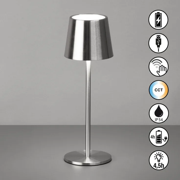 easy! BY FHL Außen-Tischleuchte Roxi, Dimmfunktion, Farbsteuerung, USB-Ladefunktion, LED fest integriert, Warmweiß, lange Leuchtdauer