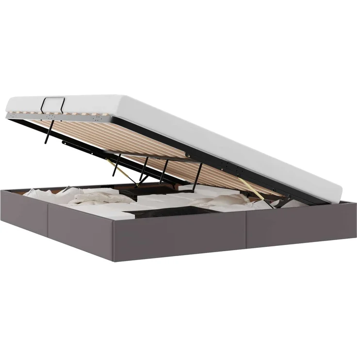 vidaXL Ottoman Bettgestell mit Speicher Grau 180 x 200 cm Kunstleder 3442784 – Bild 2