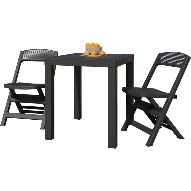 Mirjan24 Gartenmöbel-Set 'Poker', Anthrazit