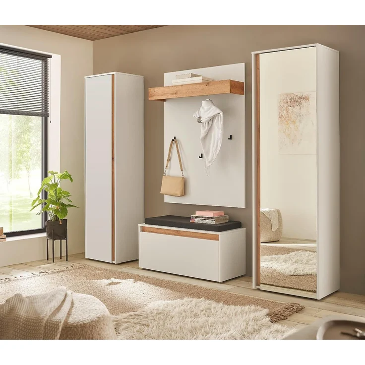 Garderobenschrank Center in weiß und Eiche Wotan 60 x 200 cm – Bild 8