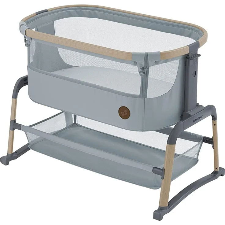 Maxi-Cosi Iora Air Beistellbett, Zustellbett, atmungsaktives Netzgewebe, Höhenverstellbar, Wiege mit Matratze, Geeignet ab Geburt, 0 Monate bis 9 kg, Beyond Grey – Bild 1