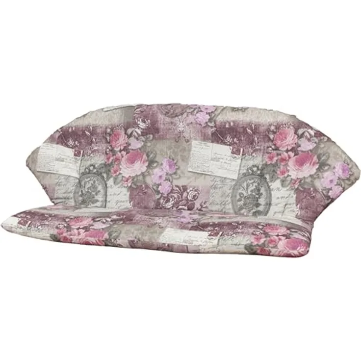 KETTtex Bankauflage für Royal Garden MWH Bank Elegance 0798 rosa-grau Blumen Landhaus, (1 St)