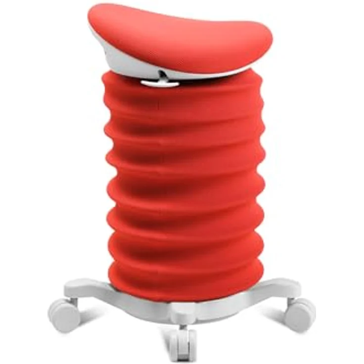 TOPSTAR Sitness 4D mit Rollen AGR-Zertifiziert Dynamischer Sitzhocker Papyrus - coralrot, ergonomischer Bürohocker - höhenverstellbar - stärkt den Rücken - entlastet die Bandscheiben – Bild 4