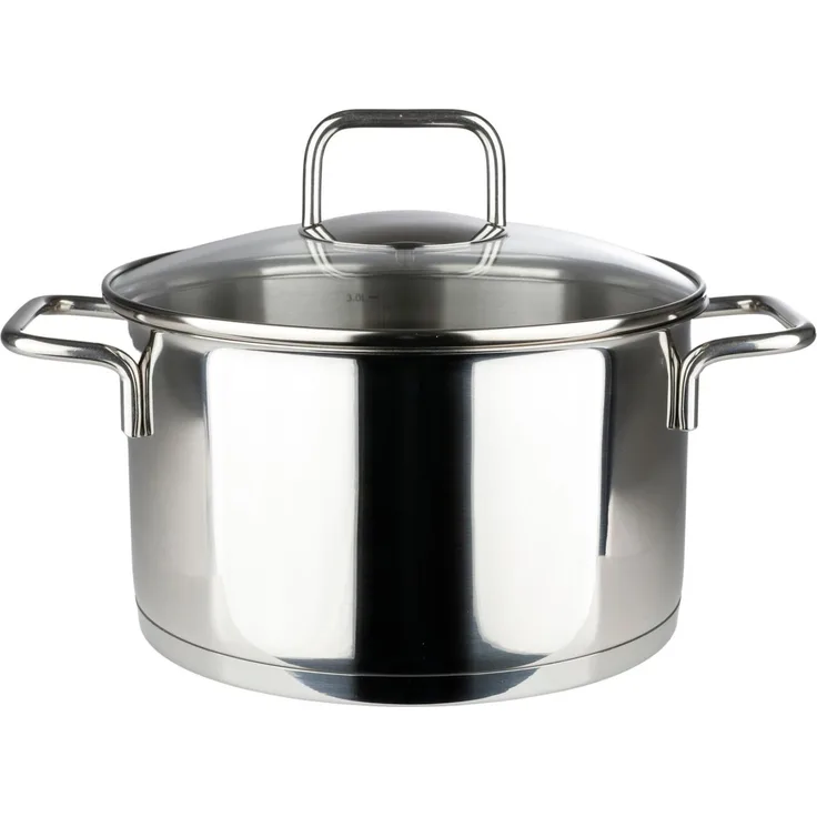 Edelstahl-Fleischtopf 3,4L Kochtopf Bratentopf Induktion Backofenfest