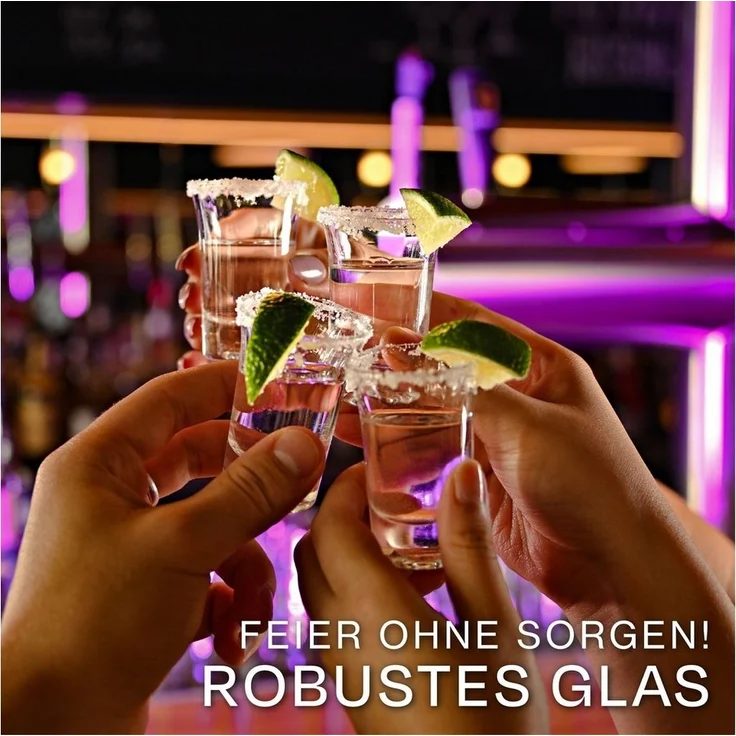 Praknu Schnapsglas 12er Set Schnapsgläser 4 cl - Shotgläser für jede Party - Stamperl, Glas, Spülmaschinenfest - Standfest dank dickem Boden - Pinneken, Pinnchen – Bild 3