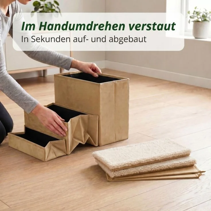 Relaxdays Faltbare Hundetreppe mit Stauraum – Bild 6