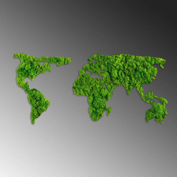Wallity 'World Map' Dekoratives Wandaccessoire aus Metall, Grün, 32 x 70 cm – Bild 5