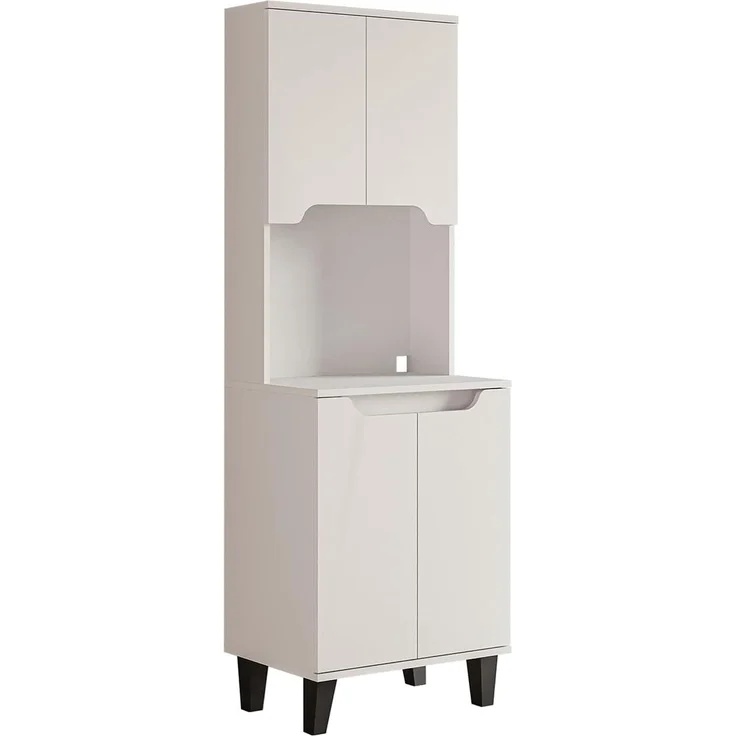 Roomart Küchenbuffet DEFNE mit Nische Kaffeebar Mikrowellenschrank Vorratsschrank, 5 Farben Offene Nische für Kaffeemaschine, 4 Türfächer – Bild 6