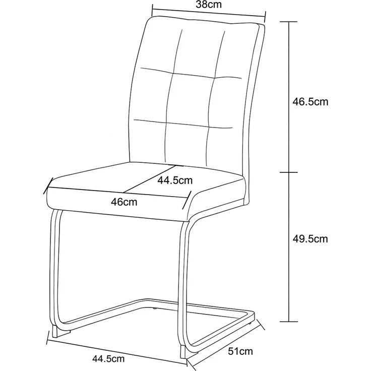 Schwinger-Stuhl 2er Set Rom Stühle in Anthrazit - gemütliches Design - B/H/T: 47x94x61 cm – Bild 12