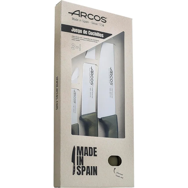 Arcos 818046 Küchenmesser-Set, Rostfreier Edelstahl, Metallic-Gold, Estandar