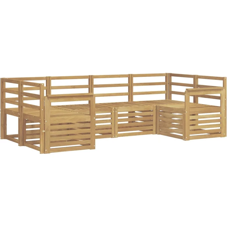vidaXL Outdoor-Sofagarnitur 6 stk. 6-Sitzer Weiß Massivholz Akazie 3392379 – Bild 2