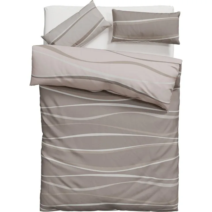 OTTO home Wendebettwäsche Alvara, Linon, 2 teilig, in Gr. 135x200 oder 155x220 cm, 100% Baumwolle, grafisches Motiv