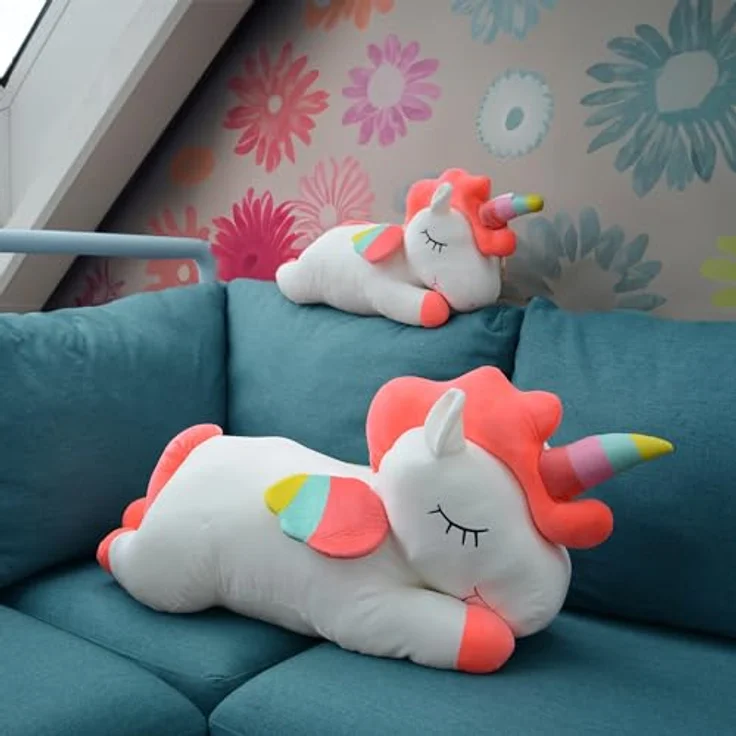 UNUS HOME Seitenschläferkissen Einhorn Kissen, 55cm, Lagerungskissen Stillkissen Kissen für Kinder Dekoration extrem weich – Bild 3