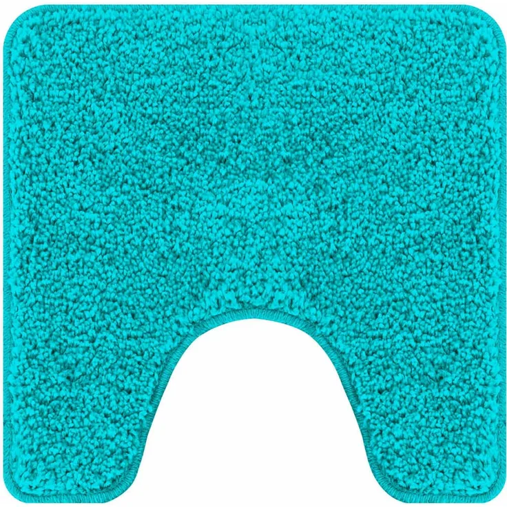 vidaXL Rutschfeste Badematte mit Toilettenausschnitt Türkis 50 x 50 cm 4019820