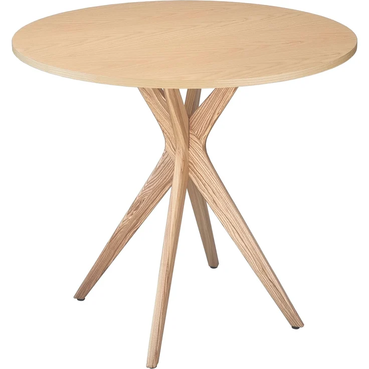 Ragaba runder Esstisch, Esche & MDF Eschenholzfurnier, Naturfinish, Ø 80 cm – Bild 1