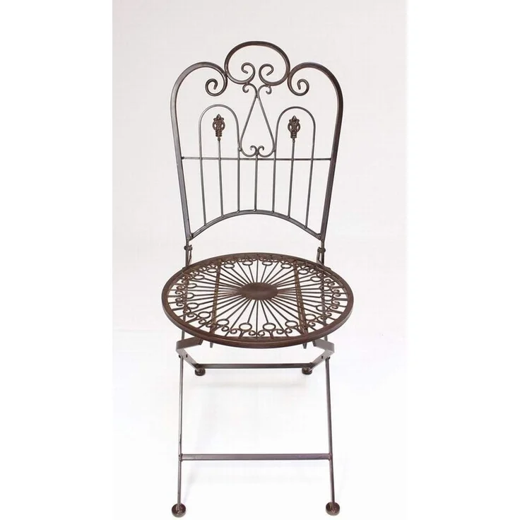 Metall Klappstuhl "Provence" im Antik Design, Gartenstuhl, Balkonstuhl – Bild 5