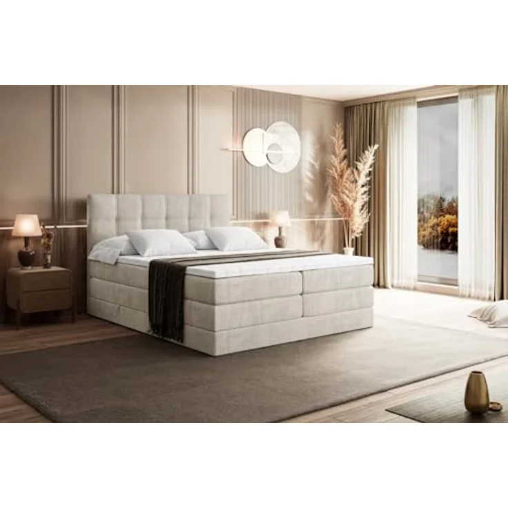 ALTDECOR Boxspringbett MARCE KING (Multipocket-Matratze H4, H3 Matratze Bonellfederung, Topper, Kopfteil) – Bild 6