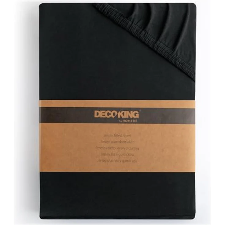DecoKing Spannbettlaken 100x200 120x200 cm 100% gekämmte Baumwolle Schwarz Spannbetttücher Jersey Boxspringbett Amber 100x200 120x200 – Bild 2