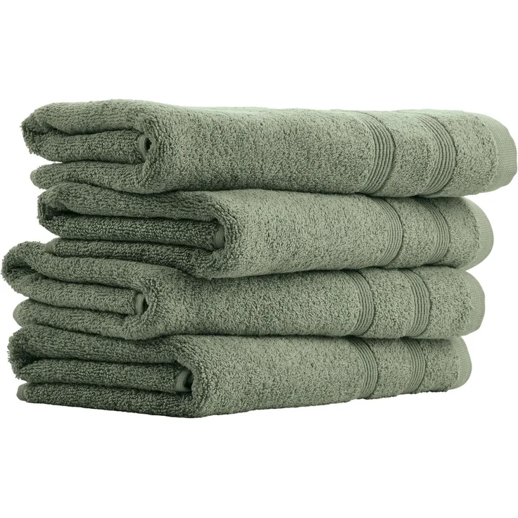 uncover by Schiesser Handtuchset Brooklyn - 4-teilig - 50x100cm - Grün – Bild 1