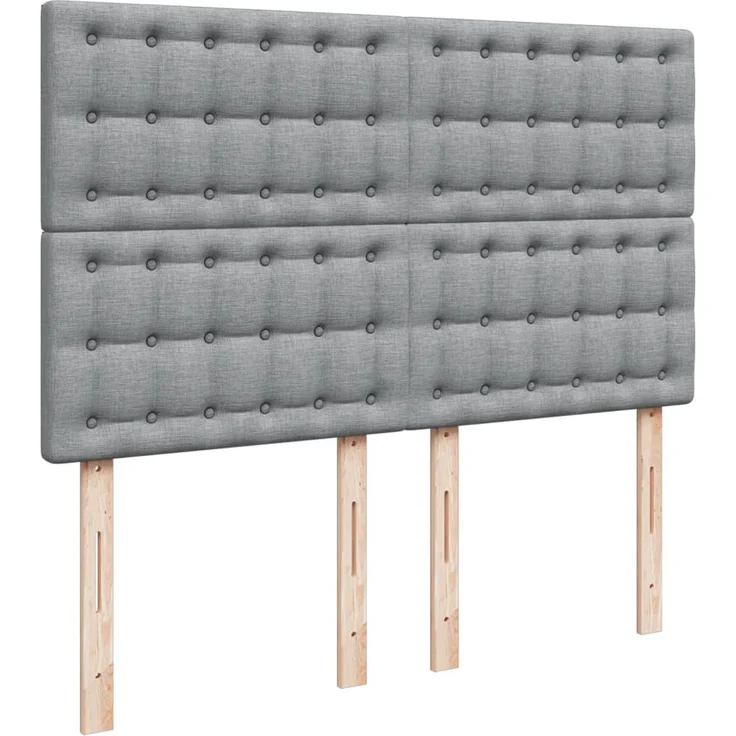 vidaXL Boxspringbett mit Matratze Hellgrau 140x200 cm Stoff 3293617 – Bild 9