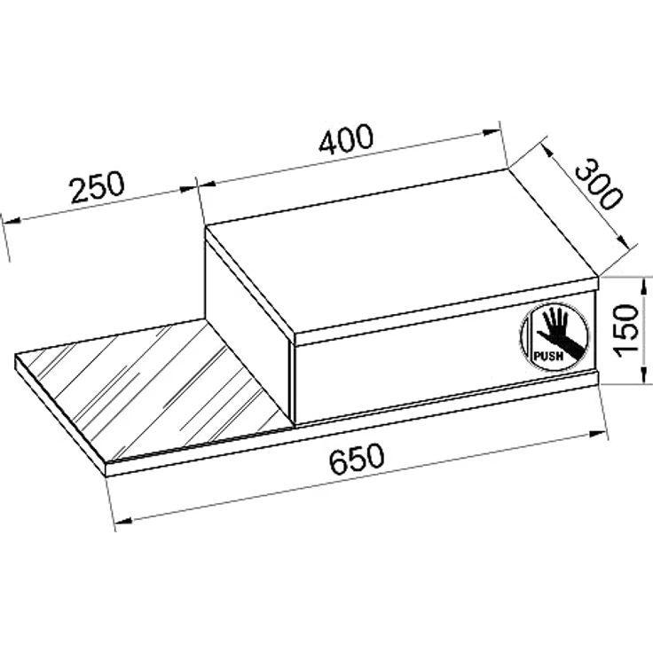 MID.YOU Nachtschrank, Weiß, aus Glas und Holzwerkstoff, 1 Schublade, 65x15x30 cm – Bild 4