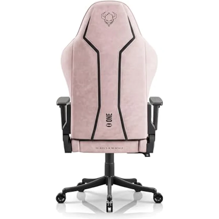 Diablo Gaming Stuhl ergonomisch Stoff Kinder Jugend Drehstuhl mit Lendenkissen Kopfstütze 3D Armlehnen verstellbar bis 140 Grad Bürostuhl klein Akira Pink – Bild 4