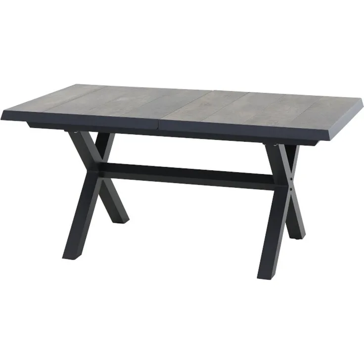 Siena Garden Sincro Tisch, ausziehbar, 160/200x90 cm ? Aluminium (matt anthrazit) & Keramik (washed-