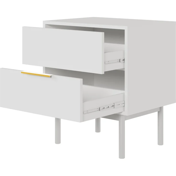 Selsey 'Viviaro' Nachttisch mit 2 Schubladen, weiß, ca. 61 x 54 x 39 cm – Bild 3