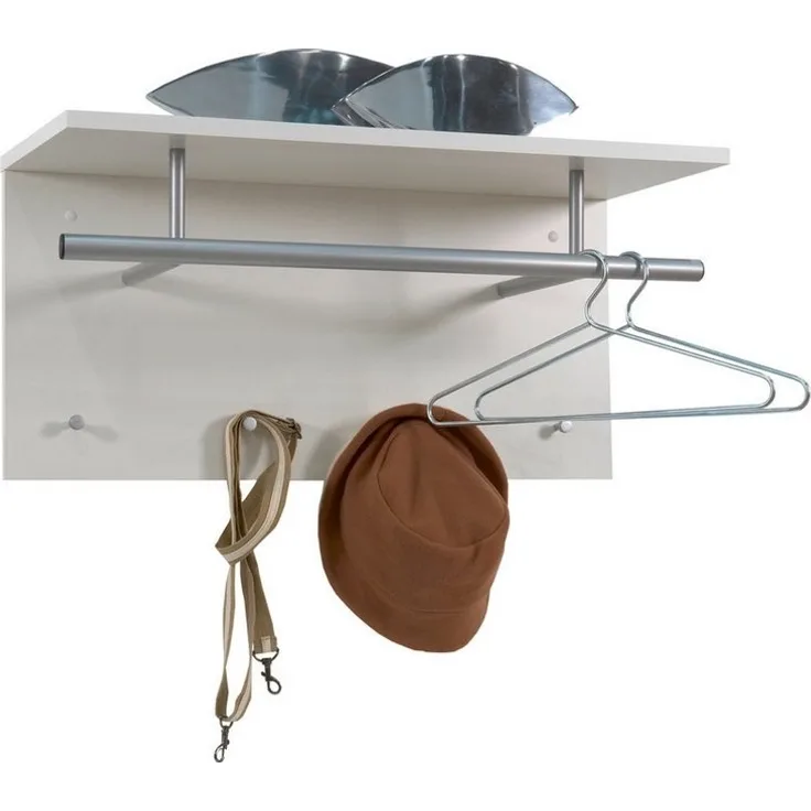 Wandgarderobe Garderobenhaken Wandpaneel Kleiderständer SPOT Weiss