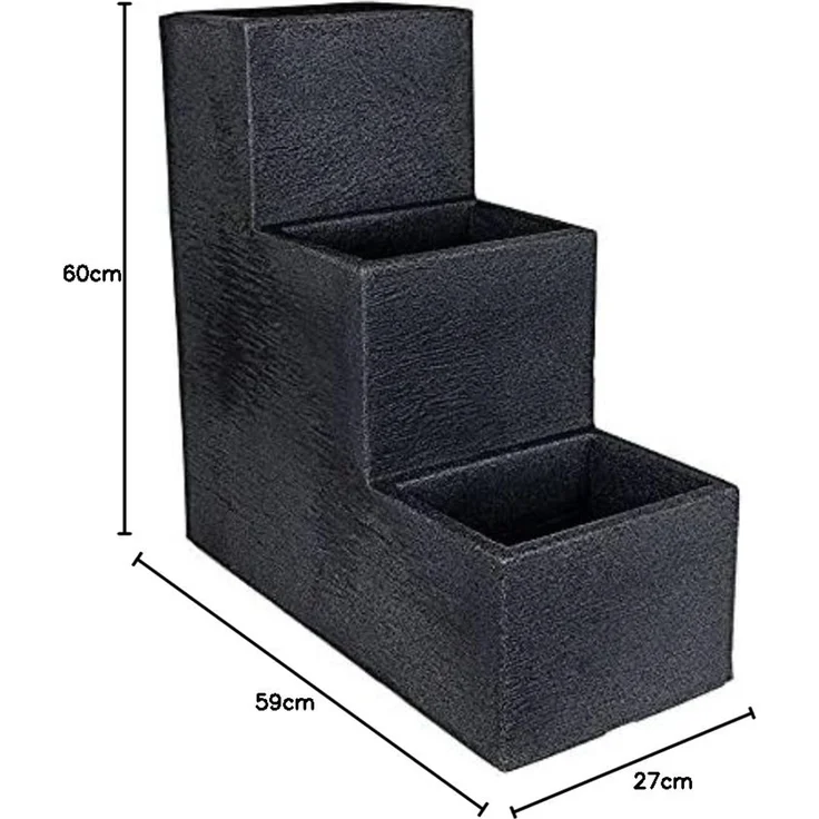 Spetebo Pflanzentreppe Kunststoff Blumentreppe in anthrazit - 60 x 59 cm – Bild 4