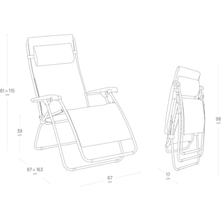 Lafuma RSXA Clip Black Titane Relaxliege Batyline® Iso Sonnenliege LFM2055.8551 – Bild 7